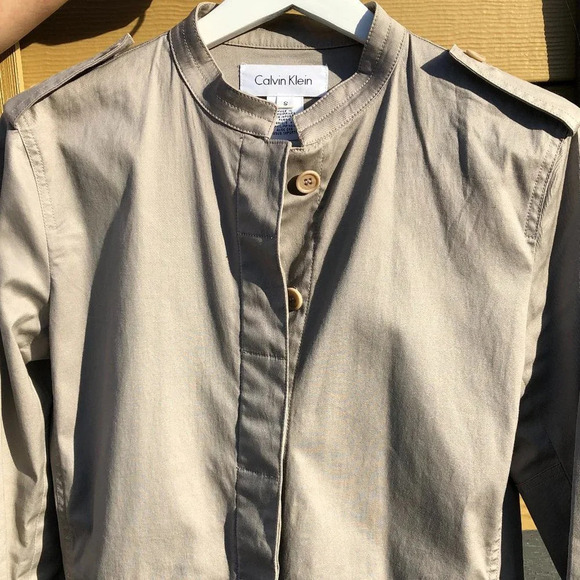 Calvin Klein Casual Military Inspired Cotton Jacket Soft Grey Size S - Picture 9 of 9